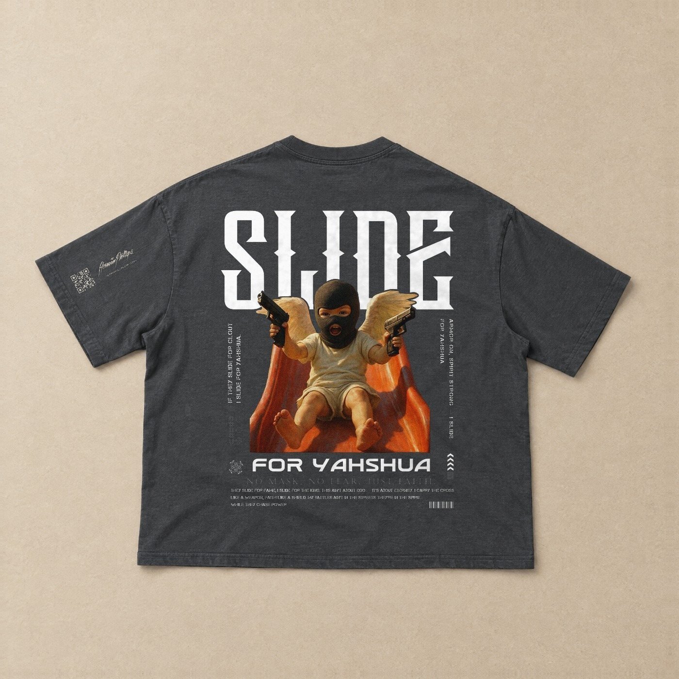 Slide for Yahshua Boxy Tee, back